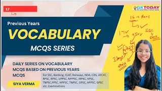 DAILY VOCABULARY SERIES #17 : 50 Words in 15 Minutes - SSC Exam Special