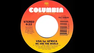 1985 We Are The World - USA For Africa (a #1 record--stereo 45 single version)