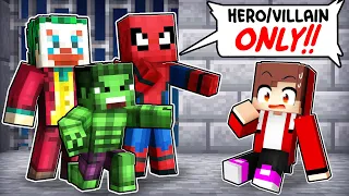 Maizen in a SUPERHERO/VILLAIN ONLY Prison in Minecraft! - Parody Story(JJ and Mikey TV)