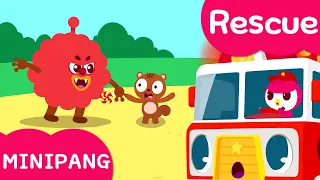 Learn colors with Miniforce | Minipang Rescue | Monsters on the playground  | Mini-Pang TV 2D Play