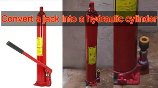 Convert a bottle jack into a hydraulic cylinder