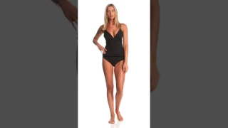 Sunsets Nautical Net Black Molded Cup Tankini Top | SwimOutlet.com