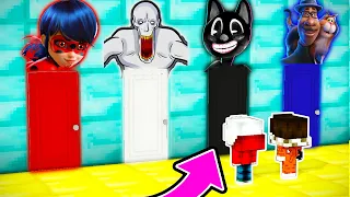 ¡NO ELIJAS LA PUERTA EQUIVOCADA EN MINECRAFT! 😱😂 | LADY BUG, SCP 096, CARTOON CAT Y SOUL PELÍCULA