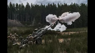 M777 Howitzer Sends 155mm Rounds Downrange