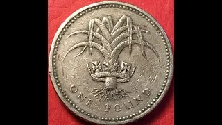 UK 1985 One Pound Coin Welsh Leek