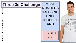 Three 3s Challenge - Make 1-9 with only three 3s