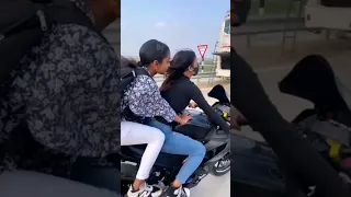 Biker Girl Doing Wheelie on R15 #viral #shortsfeed #shortvideo #superbikes#r15#girl#girls #bikergirl