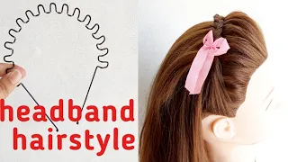 Hairband hairstyle l headband hairstyle l easy hairstyle l cute hairstyle l hairstyle girls