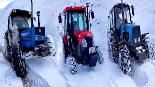 OFFROAD ON TRACTORS IN THE SNOW | Tractor Belarus 1221 | TRACTOR YTO | NEW HOLLAND TRACTOR