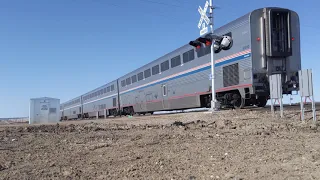 A new era: Amtrak passes County Road 88, Delhi, CO on April 18th, 2021