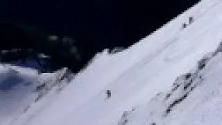Skiabfahrt in der Lenzspitze Nordostwand