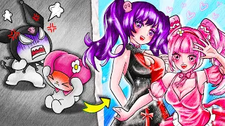 Kuromi And My Melody Transformation | Makeup By Stop Motion Paper | Annie Channel