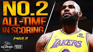 LeBron Drops 38 Pts vs Wizards, Passes K.Malone For No.2 On All-Time Scoring List | March 19, 2022