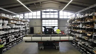 HUBTEX Order Picker for long plastic extrusion