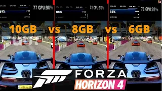 Forza Horizon 4 not running on 4gb | 6GB vs 8GB vs 10GB | Ram Test