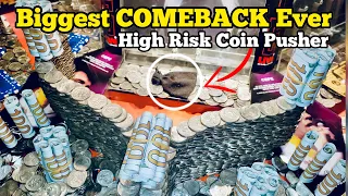 BIGGEST COMEBACK EVER Inside The High Limit Coin Pusher Jackpot WON MONEY ASMR