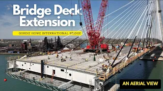 Gordie Howe International Bridge Deck Extension Continues #gordiehowebridge #cablebridge