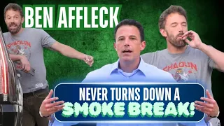 Ben Affleck Quells His Nerves With An On-Set Smoke Break