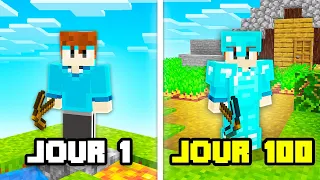 J'ai survécu 100 jours sur UN SEUL BLOC en Hardcore sur Minecraft...