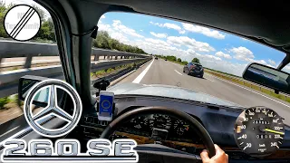 1988 Mercedes W126 260SE Top Speed German Autobahn POV