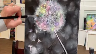 How To Paint “DREAMY DANDELION” Step by Step Painting Tutorial for Beginners | acrylic