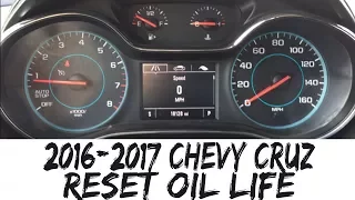 2016 Chevy Cruze Reset Oil Life Maintenance How To 2016-2017