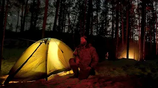 -19° Одиночная Ночёвка в Тайге. На этот раз без печки!