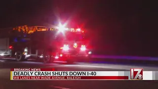 I-40 reopens after deadly crash involving pedestrian near Wade Ave. in Raleigh, police say