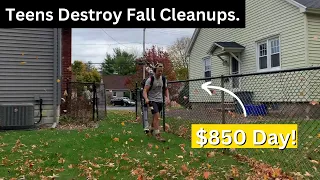 $850 fall cleanup day! Leaf Cleanup Vlog