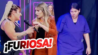 ¡SE ENOJÓ LA LOCOMOTORA OLIVERAS! Una participante después de jugar, la terminó tirando al piso