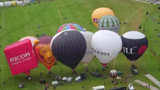 International Balloon Fiesta | Balloons tethered to the ground at Bristol