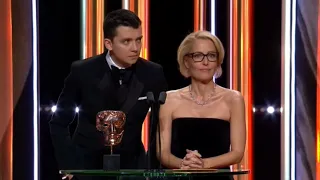 Asa Butterfield and Gillian Anderson at the 2020 BAFTA’s