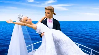 Barbie Doll Morning Routine, Barbie and Ken Wedding on a Marine Ship