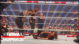 Sami Zayn beat down by Bloodline off air at WWE Royal Rumble