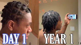 CRAZY 1 Year Visual Loc Journey- 1-12 Months | Thick Locs| Starter Locs #locjourney #transformation