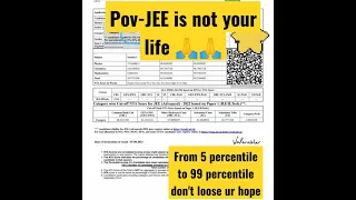 My IIT JEE result 😭😭  from 5 percentile to 99 percentile #shorts #iit #motivation #jeemains
