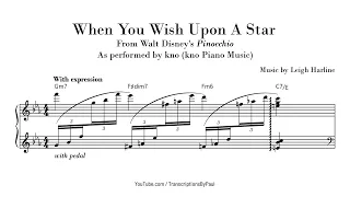 When You Wish Upon A Star - kno Piano Music - Sheet music transcription