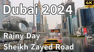 Rainy Dubai 🇦🇪 Rainy Day On Sheikh Zayed Road, Jumeirah [ 4K ] Driving Tour