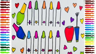 Nail polish drawing for kids and Toddlers || Let's Draw nail paint.....