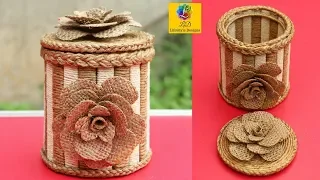 Jewellery Box made from Jute Rope and Popsicle Sticks | Diy Jute Jewellery Box