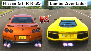 Forza Horizon 4 - Nissan GT-R R-35 vs Lamborghini Aventador Drag Race #10 | Who Win?