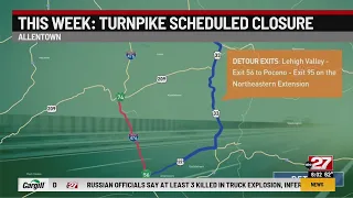 Changes coming to Pennsylvania turnpike with scheduled closure