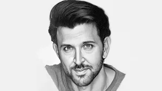 Drawing Hrithik Roshan, Realistic Pencil Drawing Time lapse