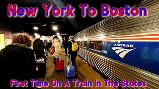 Amtrak Train - New York To Boston (First Time On A Train In The States)