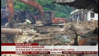 Extreme weather 2018 - Landslide kills 20 (Indonesia) - BBC News - 14th October 2018