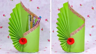 Very Easy DIY Craft Flower Pen Stand - Best out Of Waste Idea.