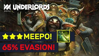 ★★★ Meepo Butterfly! 65% Evasion Poison Rouge! | Dota Underlords