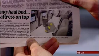Aircraft bed in centre aisle for £200 (UK/Global) - BBC News - 14th March 2019
