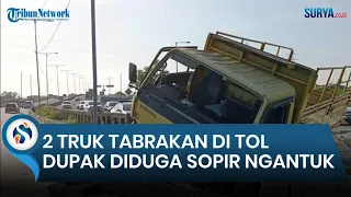 2 Truk Terlibat Tabrakan di Tol Dupak, Diduga Sopir Mengantuk