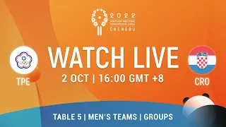 LIVE! | T5 | TPE vs CRO | MT Groups | 2022 World Team Championships Finals Chengdu
